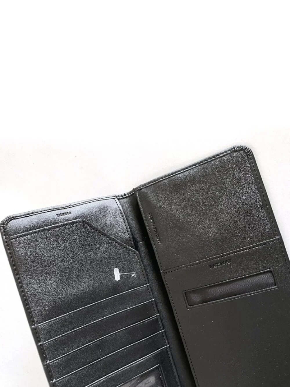 Vintage Samsonite Black Leather Travel Wallet Passport Organizer Card Holder